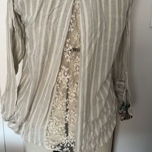 Lace back Anthropologie collared shirt